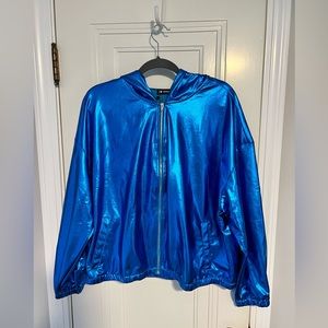 NWOT shiny metallic blue jacket